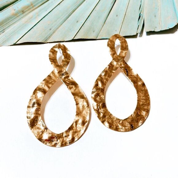 Gold geo dangle earrings #258 - Picture 1 of 3